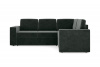 Диван-кровать, угловой набор, ткань Сенсей (Scratch resistance) Black Onyx