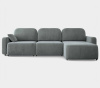 Диван-кровать, набор 222, оттоманка справа, ткань Tibet Steel Grey
